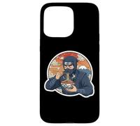 Carcasa para iPhone 15 Pro MAX Ninja Eating Ramen Noodles Lover Traditional Japanese Art