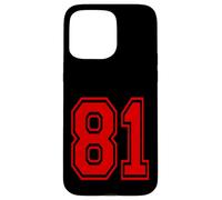 Carcasa para iPhone 15 Pro MAX Número 81 Red Sports Team Style
