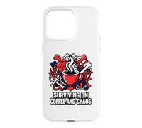 Carcasa para iPhone 15 Pro MAX Nurse Life Surviving On Coffee and Chaos ER