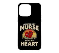 Carcasa para iPhone 15 Pro MAX Nurses Couple Gift Super Hot Nurse Stole My Heart Valentines