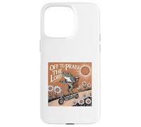 Carcasa para iPhone 15 Pro MAX Off To Praise The Lord Frog Meme Funny Christian Faith Jesus