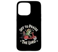 Carcasa para iPhone 15 Pro MAX Off To Praise The Lord Frog Meme Funny Christian Faith Jesus