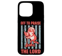 Carcasa para iPhone 15 Pro MAX Off To Praise The Lord Funny Frog Christian Design
