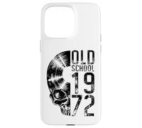 Carcasa para iPhone 15 Pro MAX Old School 1972 Vintage Disco de Vinilo Amante gótico Calavera LP