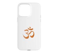 Carcasa para iPhone 15 Pro MAX Om Print Yoga marrón Desvanecido Ohm Mantra Símbolo Sánscrito AUM