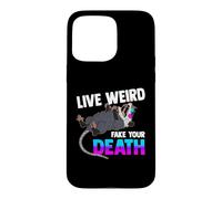 Carcasa para iPhone 15 Pro MAX Opossum Lover - Live Weird Fake Your Death - Funny Animal
