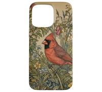 Carcasa para iPhone 15 Pro MAX Pájaro de jardín Cardenal norteño, Estilo Vintage