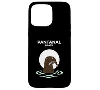 Carcasa para iPhone 15 Pro MAX Pantanal Brasil Nutria Gigante Atardecer Río