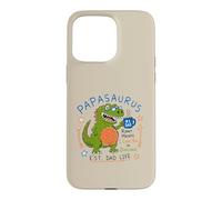 Carcasa para iPhone 15 Pro MAX Papasaurus Number One Dad Funny Dinosaur Rex Día del Padre