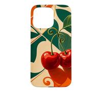 Carcasa para iPhone 15 Pro MAX Par de Cerezas Brillantes con Tallos rizados