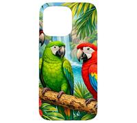 Carcasa para iPhone 15 Pro MAX Paraíso de la Selva de la Cascada de Loros