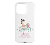 Carcasa para iPhone 15 Pro MAX París Mente Bicicleta Chica Torre Eiffel Estética Viaje Amor