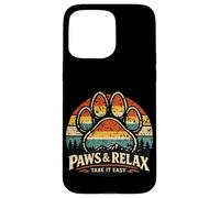 Carcasa para iPhone 15 Pro MAX Paws and Relax - Pata de Perro, diseño Vintage