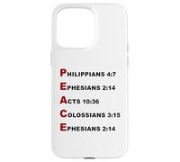 Carcasa para iPhone 15 Pro MAX Peace Acrostic - 5 Christian Faith Bible Verse Scriptures