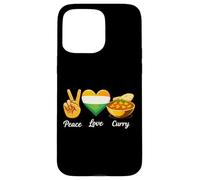 Carcasa para iPhone 15 Pro MAX Peace Love Curry Amante de la Comida India
