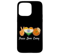 Carcasa para iPhone 15 Pro MAX Peace Love Curry Amante de la Comida India