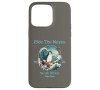 Carcasa para iPhone 15 Pro MAX Penguin Surfing Waves Sudáfrica Cape Cod Surfs Up Diversión