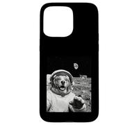 Carcasa para iPhone 15 Pro MAX Perro Astronauta Selfie En La Luna Amante De Los Perros