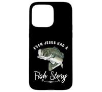 Carcasa para iPhone 15 Pro MAX Pesca Incluso Jesús Tenía Historia De Pescado Divertido Bass Papá Christian