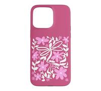 Carcasa para iPhone 15 Pro MAX Pink Floral Daisy Dragonfly Botanical Wildflower Vine Garden