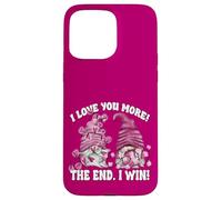 Carcasa para iPhone 15 Pro MAX Pink Valentines GNOME Couple I Love You More The End I Win