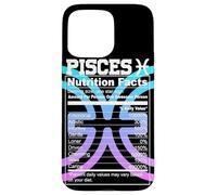 Carcasa para iPhone 15 Pro MAX Piscis Información Nutricional Signo del Zodíaco Astrología Azul Púrpura