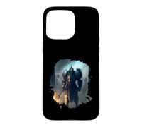 Carcasa para iPhone 15 Pro MAX Poderoso Caballero en Armadura con Espada de Fuego