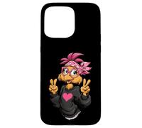 Carcasa para iPhone 15 Pro MAX Pollo Divertido con Gafas Bandana Rosa Crazy Chicken Lady