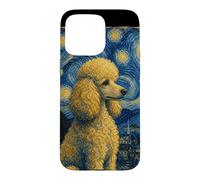 Carcasa para iPhone 15 Pro MAX Poodle Starry Sky Van Gogh Style Sky Hombres Mujeres Perro Mamá