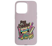 Carcasa para iPhone 15 Pro MAX Pop Español de los 90 Retro Cassette Tape Keytar Español