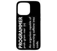 Carcasa para iPhone 15 Pro MAX Programación Humor Convertir cafeína en Programador de código