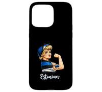 Carcasa para iPhone 15 Pro MAX Proud Strong Estonian Girl Woman Girlfriend Estonia Flag