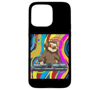 Carcasa para iPhone 15 Pro MAX Psicodélico DJ Sloth Techno EDM Música Dance