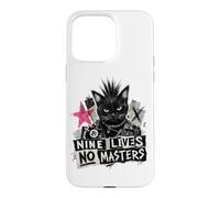 Carcasa para iPhone 15 Pro MAX Punk Cat Nine Lives No Masters Mohawk Anarchy