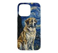 Carcasa para iPhone 15 Pro MAX Rafeiro do Alentejo Perro Van Gogh Noche Estrellada