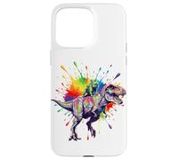 Carcasa para iPhone 15 Pro MAX Rainbow T Rex French Bulldog Dinosaur