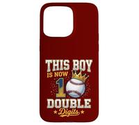 Carcasa para iPhone 15 Pro MAX Regalos de béisbol de Doble dígito de This Boy is 10 para el décimo cumpleaños