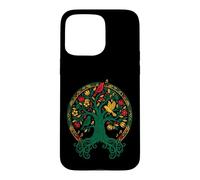 Carcasa para iPhone 15 Pro MAX Reggae Tree Life Rasta Roots Singing Birds Music