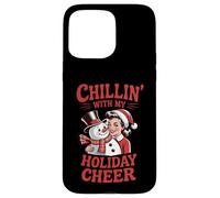 Carcasa para iPhone 15 Pro MAX Relajándome con mis Snowmies Holiday Cheer Snowman Christmas
