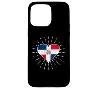 Carcasa para iPhone 15 Pro Max República Dominicana Bandera Dominicana Corazón Vintage Retro