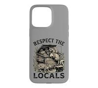Carcasa para iPhone 15 Pro MAX Respect The Locals Raccoon Funny Street Cats Respeta a los Locales