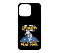Carcasa para iPhone 15 Pro MAX Retirement Plan Play Pool Skeleton Billiard Player