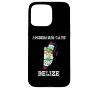 Carcasa para iPhone 15 Pro MAX Retro Ambergris Caye Belice Bandera de Belice Envejecida