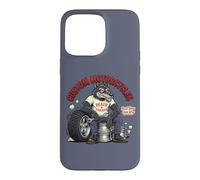 Carcasa para iPhone 15 Pro MAX Retro Biker: Custom Motorcycles Lowbrow Wolf Rockabilly 50s