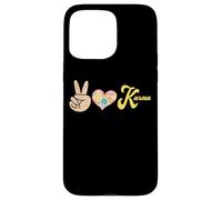 Carcasa para iPhone 15 Pro MAX Retro Leopardo Paz Corazón Karma Boho Espiritual