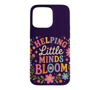 Carcasa para iPhone 15 Pro MAX Retro Teacher Helping Little Minds Bloom Floral Cita