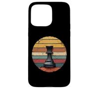 Carcasa para iPhone 15 Pro MAX Retro Vintage Sunset Chess Queen Estrategia 80s Style