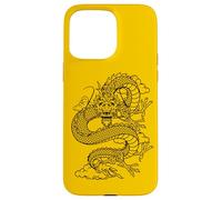 Carcasa para iPhone 15 Pro MAX Retro Vintage Zodiac Lunar New Year Black Chinese Dragon