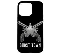 Carcasa para iPhone 15 Pro MAX Revólveres Ghost Town Western Vintage Cowboy Outlaw