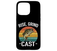 Carcasa para iPhone 15 Pro MAX Rise Grind Cast Amante de la Pesca Pescado Susurrador Aventuras Lago